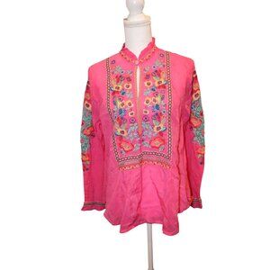 Johnny Was Simone Embroidered Rose Blouse, Small